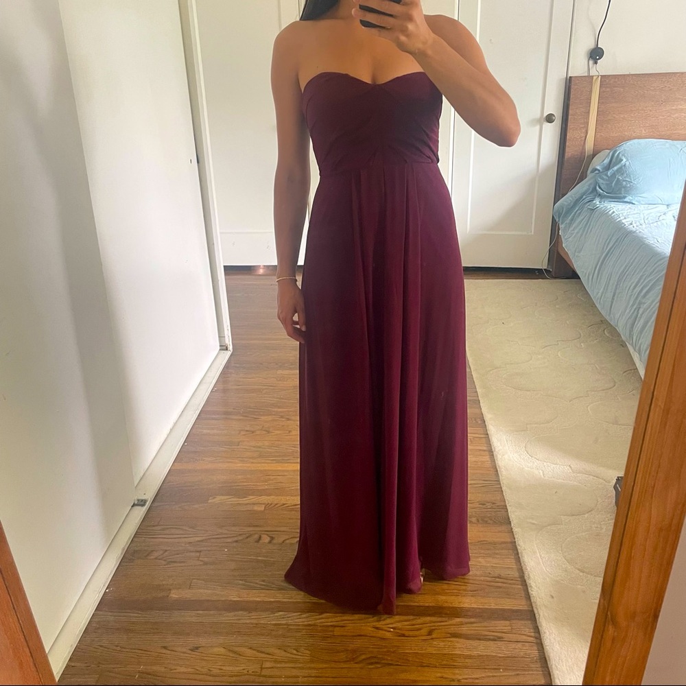 Levkoff Bridesmaid Dress Maroon Sz 6